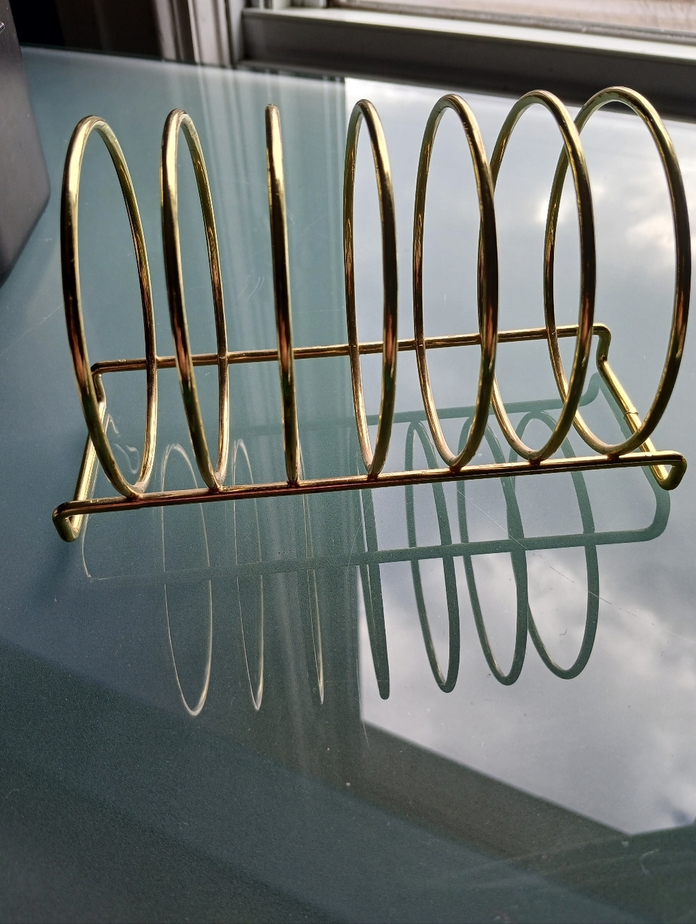Vintage Brass Plated Mail Holder Coiled Letter Sorter